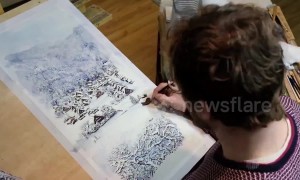 Stunning watercolour painting time-lapse of a UNESCO World Heritage Site in Japan