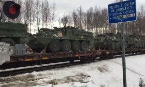 Train Transports Tons of Military Vehicles