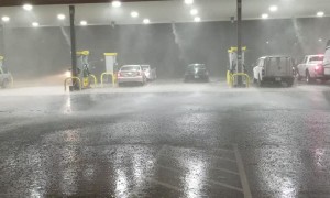 Heavy Rains and Hail Pummel Texas Truck Stop