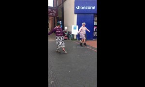 Bust a move! Dancing grannies entertain crowd of shoppers in Nottingham