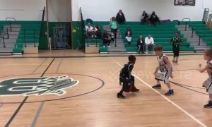 Seven-year-old smashes basketball game at New York school