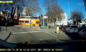 UK cyclist 'clearly shaking' after nearly being taken down by careless driver