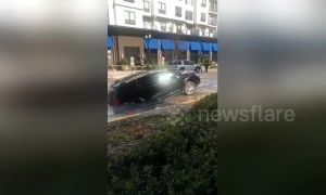 SUV swallowed in water main break in Orlando, Florida