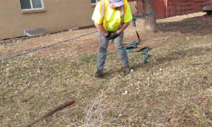 The inevitable happens when novice man attempts slack line