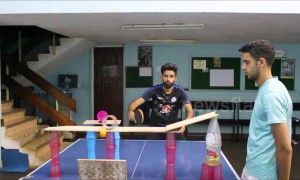 Unbelievable 'first ever of its kind' ping pong trick shot
