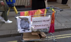 Donald Trump patterned toilet paper goes on sale in central London