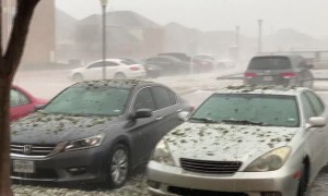 Hail Storm Pelts and Pounds Vehicles
