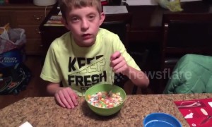 Mom starts April Fool's day with prank cereal for her son's breakfast