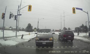 Windshield Cleared of Snow a Second Time
