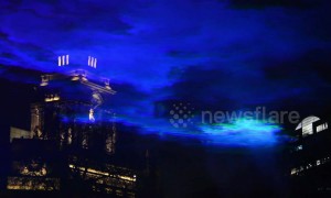 Projection of the Northern Lights created over Tower of London