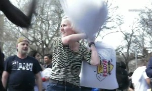 New Yorkers do battle on International Pillow Fight Day 2019