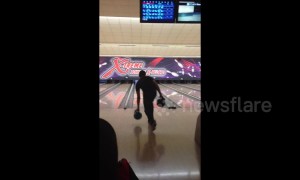 Man makes awesome 'double-ball' bowling strike in Luxembourg