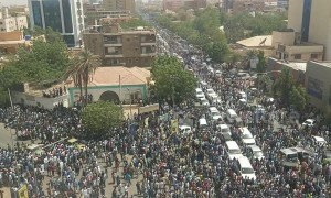 Thousands line the streets of Khartoum on day of al-Bashir's arrest