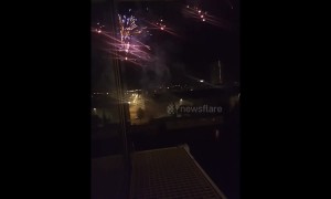 Ajax fans set off fireworks outside Juventus' hotel ahead of Champions League game