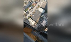 Anxiety-inducing scenes from the top of Manchester's newest skyscraper