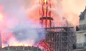 Historic Notre Dame Cathedral Engulfed in Flames