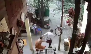 Buddhist monk caught on CCTV repeatedly beating disabled man in Thailand