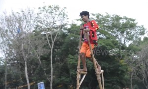 Bizarre race on stilts reaches new heights at hill tribe sports day in the Philippines