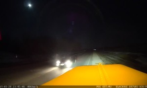 Car Drives Straight Toward Tractor Trailer
