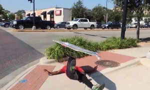 Sign spinner takes advertising to the next level with these skills