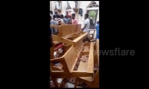 New graphic footage shows immediate aftermath of deadly Sri Lanka blasts