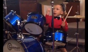 This 2-year-old is already an incredible drummer