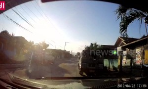 Dashcam footage shows vehicles shaking as earthquake hits the Philippines
