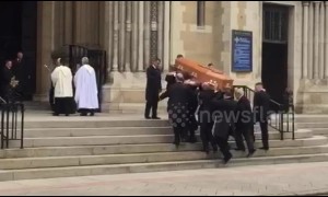Murdered journalist Lyra McKee's coffin carried into Belfast’s St Anne’s Cathedral