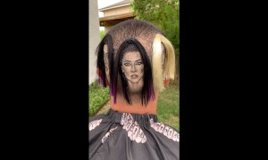Mind-blowing haircut art depicts Kardashian sisters in 3D