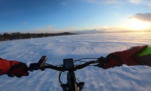 Riding into a Snowy Sunset