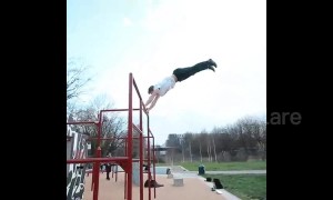 Incredible parkour skills displayed by 'Roger, ruler of the playground'
