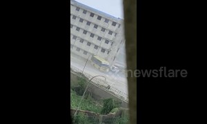 Strong winds topple bus in eastern India during Cyclone Fani