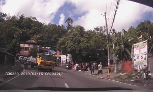 Runaway Bus Slams Parked Tricycles