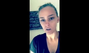 Pit Bull hilariously stalks owner everywhere she goes