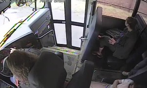Bus driver stops student from stepping in front of speeding car