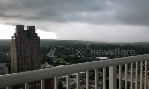 Massive storm wall approaching city of Raleigh, North Carolina