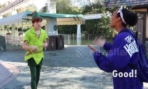Magical moment Peter Pan signs to hearing-impaired teen at US Disneyland