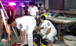 Locals baffled when 'drunk' man plunges through their roof