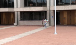 Skater Climbs Staircase in Style