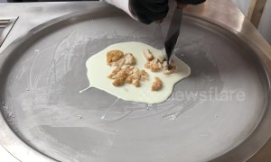 Sweet and savoury? Shop makes chicken nugget ice cream rolls