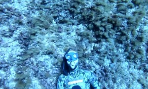 Freediver Blows Some Bubbles
