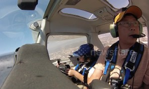 Distracted five-year-old flies plane with co-pilot dad over California