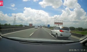 Speeding Car Pays the Price on Expressway