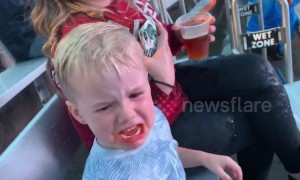 US toddler sobs after getting soaked by killer whale at Sea World in San Diego