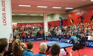 Fans erupt as Belgian table tennis legend scores final point before retiring