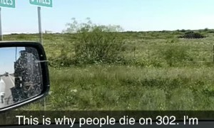 Semi Unsafely Passes Man on Shoulder