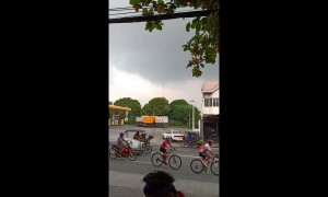 Locals stunned as waterspout looms in the horizon over the Philippines