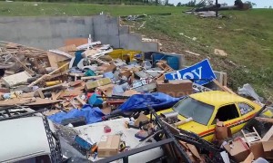 Massive property devastation after a monster tornado rips through Jefferson City, Missouri USA