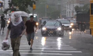 New Yorkers caught off guard by sudden downpour