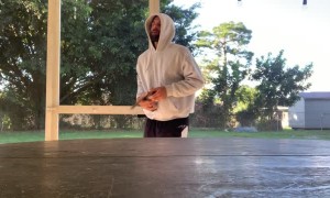 Playing with the Pet Squirrel